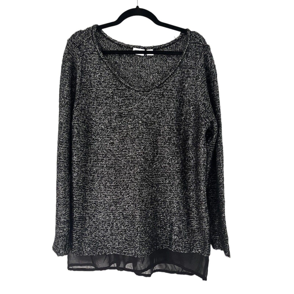 Cato Black Metallic Knit Pullover Sweater Womens Size 18/20W